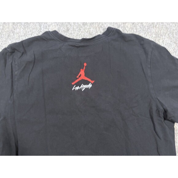 Air Jordan Shirt Mens Black Jump Man Los Angeles Logo Basketball Athletic Sz L - Picture 8 of 10